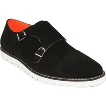 Men Tayno Dressy Casual Soft Suede Comfortable Double Buckle #Freshman S Black image 6