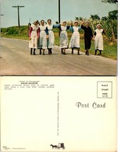 Pennsylvania(PA) Dutch Country Amish Maidens Walking on Rural Road VTG Postcard - £7.42 GBP