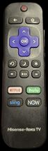 Genuine Hisense ROKU TV Remote Control HU-RCRUS-20 NETFLIX VUDU HULU Roku - $4.00