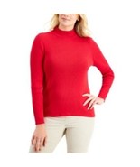 Karen Scott Red Relaxed Ribbed Mock Neck Long sleeve Ladies sweater NEW ... - $38.55