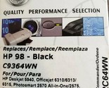 Commander HP 98 Ink Cartridge Deskjet Officejet Remanufactured BLACK Ink... - $14.96