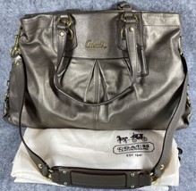 Coach Ashley Leather Carryall Shoulder Bag Purse Metallic Bronze F15513 - £46.92 GBP