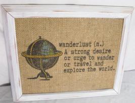 Wanderlust A Strong Desire To Wander Wall Art Decor Picture Canvas White Wood - £8.70 GBP