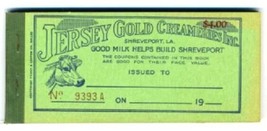 Jersey Gold Creameries $4.00 Coupon Book Shreveport Louisiana 1930&#39;s Cin... - $17.80