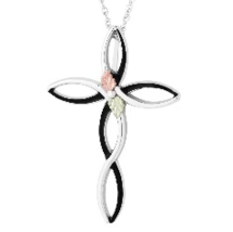 Landstrom Black Hills Gold Silver Cross Infinity Pendant Necklace 1 x 1.48 in. - £78.24 GBP