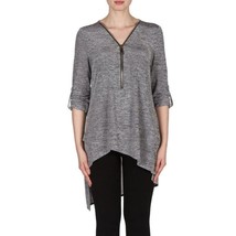 NWT Womens Size 8 Joseph Ribkoff Exposed Zip Asymmetric Sharkbite Melange Tunic - £69.88 GBP