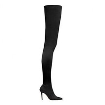 NEW Spring/Autumn Sexy Thigh High Boot Satin Stretch Elastic Over The Knee Sky S - £61.20 GBP