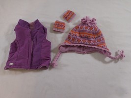 American Girl Warm Winter Outfit  Hat, Vest, Wrist warmers - £14.21 GBP