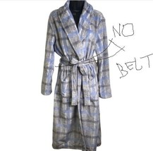 NWT NO BELT Nicole Miller Men Robe for Winter Gray Plaid color size S Sleepwear - £15.81 GBP