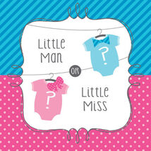 Bow or Bowtie Lunch Napkins (16) - Gender Reveal Baby Shower Supplies - $3.12