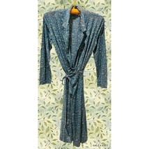 Vintage 70&#39;s Lanz Original Long Sleeve Green Floral Wrap Dress - £19.61 GBP