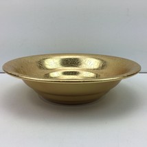 Vintage 60s West Bend Aluminum Round Bowl Decorative Gold Tabletop Accent Decor - £23.58 GBP