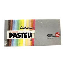 Alphacolor 12 Square Pastels Weber Costello USA 105-007 Vintage Art Supp... - £8.83 GBP