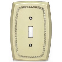 Switch Plate Cover Plastic Cream And Gold Vintage - £6.20 GBP