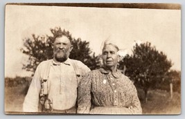 RPPC Country Life Sweet Old Folk Couple Man Woman Photo Postcard R30 - £10.20 GBP