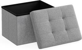 Songmics Small Folding Storage Ottoman, Foot Rest Stool, 12.2 X 16.1 X 12.2 - $35.95