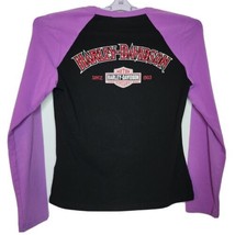 Harley Davidson Bling Raglan LS Shirt Slim-Fit - Women&#39;s Medium Purple B... - £14.96 GBP