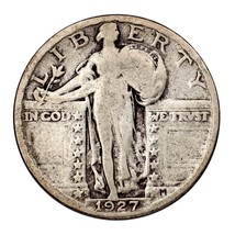 1927-S Argent Debout Liberty Quarts 25C (Très Bon , VG État - £57.54 GBP