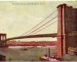 Vtg Postcard 1900s UDB Brooklyn Bridge From Brooklyn New York NY Unused - $13.32