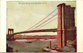 Vtg Postcard 1900s UDB Brooklyn Bridge From Brooklyn New York NY Unused - £10.53 GBP