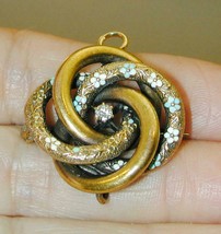 Victorian Krementz 14k Diamond Enamel Knot Pin Pendant Locket Watch Holder - £419.13 GBP