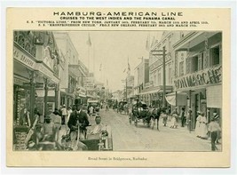 Hamburg American Line Cruise 1914 Picture Card Broad Street Bridgetown Barbados  - £21.72 GBP