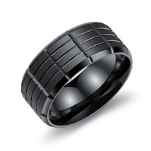 ZORCVENS Black Color Stainless Steel Rings Engagement Wedding Rings For Men Ring - £7.70 GBP