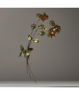 Vintage Brass Copper Rose Wall Art Sculpture 19&quot; with Butterfly Floral M... - $372.26 MXN