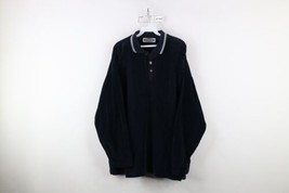 Vintage 90s Streetwear Mens XL Faded Striped Velour Collared Long Sleeve... - $59.35