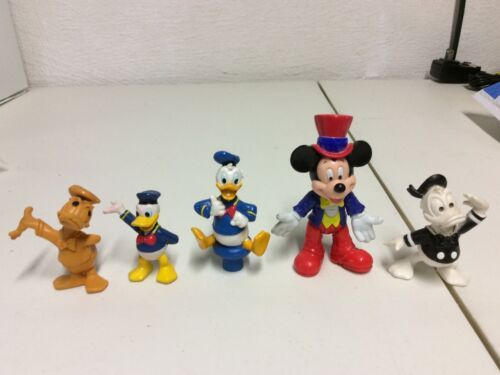 5 Vintage Walt Disney Plastic PVC Figurines Mickey Mouse & Donald Duck - £10.35 GBP