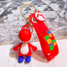 Super Mario Yoshi 3D Silicone Keychain, Cartoon Silica Gel Key Ring for Women, M - £9.59 GBP