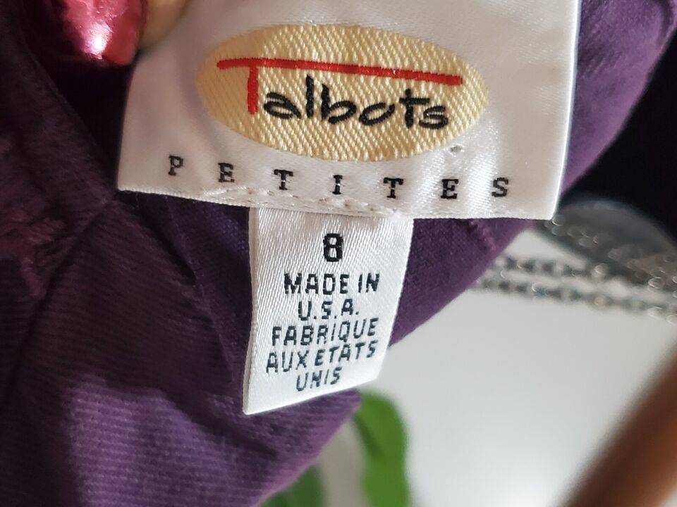Vintage Talbots Women Purple Solid Lyocell Round Neck Short Sleeve Maxi Dress 8 Item image 11