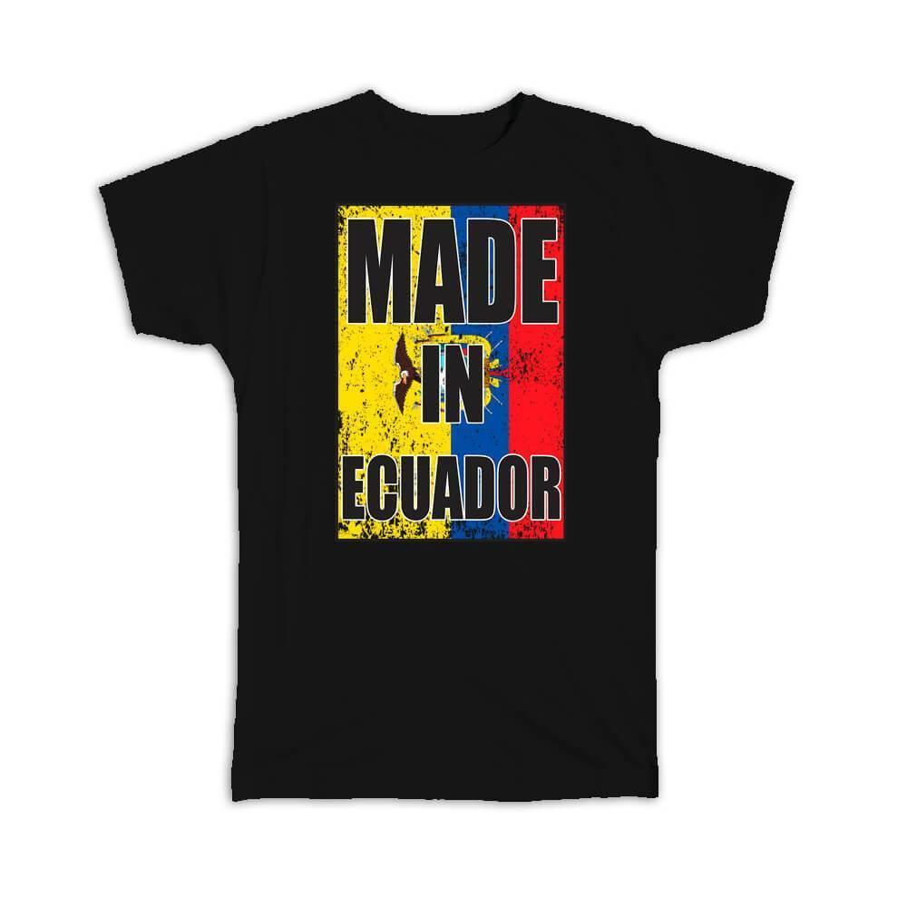Made In Ecuador : Gift T-Shirt Flag Retro Artistic Ecuadorian Expat Country Item image 2