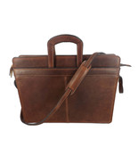 LEATHER BRIEFCASE &amp; MESSENGER SHOULDER BAG Chrome Tanned Cowhide 3 COLORS - £630.32 GBP