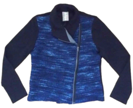 $189 Anthropologie Alpaca Blend Moto Jacket Small 2 4 Black Blue Front Z... - $67.91
