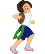 Flag Football Female Brown Personalized Christmas Ornament - €15,36 EUR