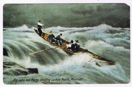 Quebec Postcard Montreal Big John &amp; Party Shooting Lachine Rapids - £1.66 GBP