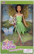 Sophie Butterfly Fairy Doll Figure Green Dress W/ Wand - £9.90 GBP