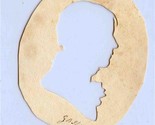 Oval Hollow Cut Silhouette of a Man 1800&#39;s - £50.31 GBP