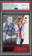 2014-15 Panini Prestige #152 Jonas Valanciunas Signed Card AUTO 10 PSA Slabbed R - £47.94 GBP