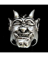 Sterling silver ring Hannya Japanes Noh theater Horned Laughing Devil hi... - $196.96 CAD