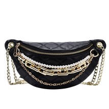 Chain Fanny Pack Fashion Banana Waist Bag New Women Waist Belt Bags Girl Leather - £22.03 GBP