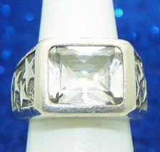 Cubic Zirconia Solitaire Ring Real Solid .925 Sterling Silver 14.4 G Size 5.75 - $36.75