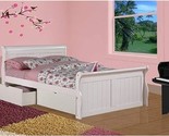 Donco Kids 325-FW_505-W Sleigh Bed with Dual Underbed Drawers, Full, White - $654.99
