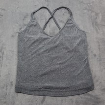 Self Esteem Shirt Womens L Gray Tank Top Sleeveless VNeck Stretch Rhinestone - £18.11 GBP