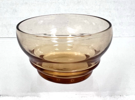 Vintage Amber Elegant Glass Ribbed Open Salt Dip Cellar 1 1/4" Tall - $14.36