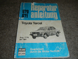 1978 78 TOYOTA TERCEL GERMAN EDM REPAIR SERVICE SHOP MANUAL REPARATUR AN... - $19.70