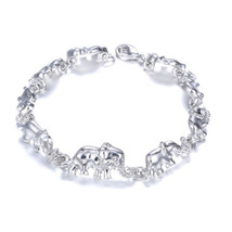 Crystals By Swarovski Lucky Elephant Bracelet Rhodium Overlay 7.5 Inch New - $35.60