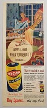 1950 Print Ad Ray-O-Vac Flashlight Batteries Happy Mother Covers Baby in Crib - £9.18 GBP