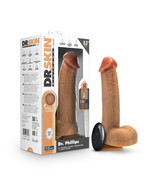 Dr. Skin Silicone Dr. Phillips 8.5&quot; Thrusting Dildo Tan - $157.39 CAD